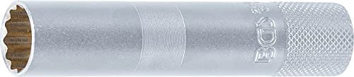 BGS 2446 | Zündkerzen-Einsatz mit Magnet, Zwölfkant, lang | 10 mm (3/8) | SW 14 mm | Stecknuss | CV-Stahl