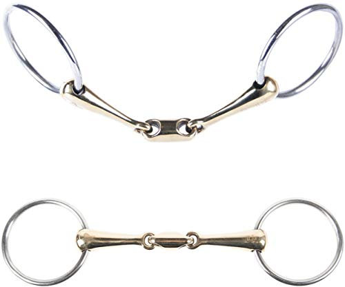 Harry´s Horse Wassertrense Gold Messing doppelt gebrochen O-Link 20mm, Größe:12.5