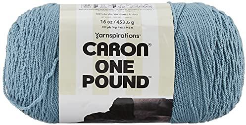 Caron One Pound Solids Yarn, 16oz, Gauge 4 Medium, 100% Acrylic - Azure- For Crochet, Knitting & Crafting ( 1 Piece )