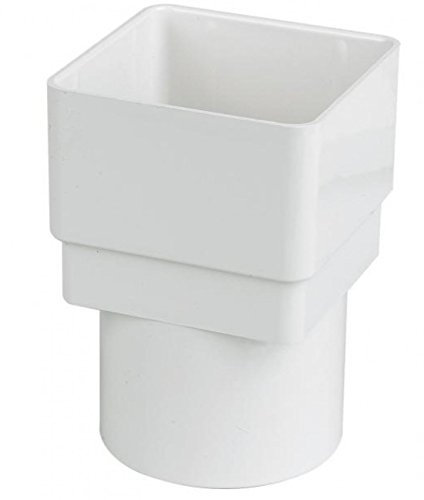 FLOPLAST 65mm Square to 68mm Round Downpipe Adapters - White