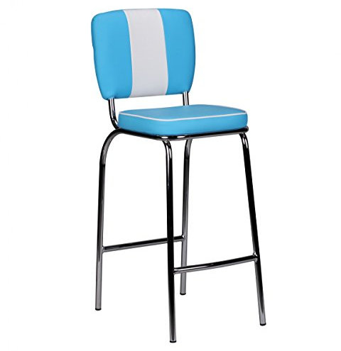 Wohnling Barstuhl American Diner 50er Jahre Retro Blau Weiß