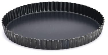 De Buyer 5357.27 Geriffeltes Pizzablech Und Tortenform, Aus Starkem Blaustahl, Schwer Tortenform Mit Abnehmbarem Boden-26,3Cm