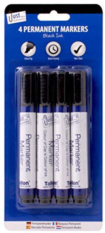 Just stationery Chisel Tip Permanent Marker - Black (Pack of 4) 1156