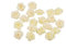 Rosen 2 cm x 20 Stück Satinrosen Aufnäher Deko Blumen Röschen zum Basteln Haarschmuck kleine Rosenköpfe Farbe: Ivory Ecru 820