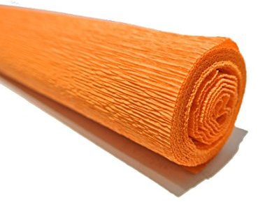 Floristenkrepp 50 cm x 250 cm lichtecht, Nicht ausblutend, Hellorange 15