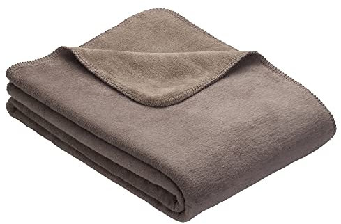 IBENA Dublin Kuscheldecke 220×240 cm – XXL Decke Hellbraun Espresso, Kuscheldecke aus Baumwollmischung angenehm warm und kuschelig, hervorragende Qualität