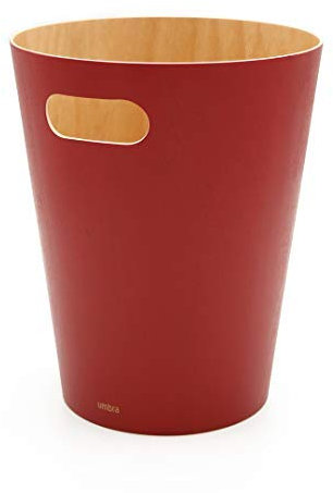 Umbra 082780-505 - Papelera de madera, color rojo
