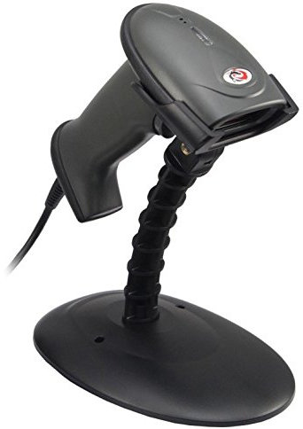 KALEA-INFORMATIQUE Scanner laser portatile per codici a barre. Connessione USB, fornito con gantry, lampeggiamento automatico a mani libere.
