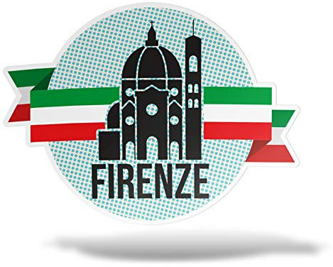 erreinge Sticker Firenze Italia Souvenir Adesivo Sagomato in PVC per Decalcomania Parete Murale Auto Moto Casco Camper Laptop - cm 10