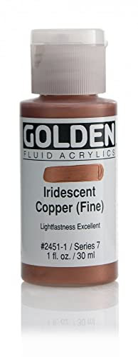 Pro-Art Pintura acrílica fluida dorada 1 oz cobre iridiscente