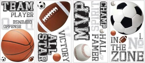 RoomMates RMK1705SCS All Star Sports Saying Peel and Stick Wall Decals