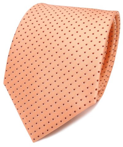 TigerTie Designer Seidenkrawatte in orange lachs gepunktet