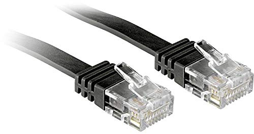 LINDY Patchkabel Cat6 Flachband ungeschirmt Schwarz 5.00m, 5 m