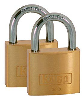 Kasp K12040D2 Lucchetto, pacco doppio ottone, 40 mm, serie 120 con la stessa chiusura, oro