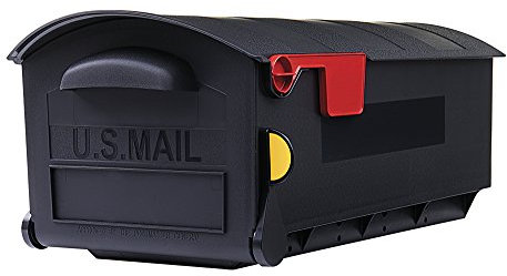 Gibraltar Patriot Capacité moyenne en plastique Noir Post-mount Boîte aux lettres, Gmb505b01, GMB515B01