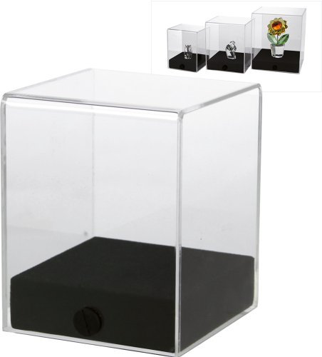 Safe 5286 Präsentations-Cube – Acryl-Vitrine mit schwarzem Velours-Holzsockel, staubgeschützt, für Sammlerstücke & Modellautos (80 x 80 x 100 mm)