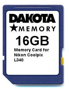 16GB Memory Card for Nikon Coolpix L340