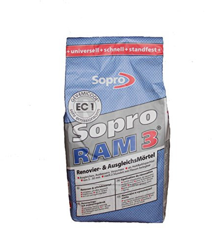 sopro RAM 3 ® 454 – Travaux de rénovation & Mortier autonivelant | Sac/5 kg | zementär erhärtend rapidement, utilisation universelle