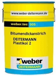 weber.tec 905 - Bitumendickanstrich, Bitumen, Bitumenanstrich 10L - schwarz, sehr gute Haftung wasserundurchlässig hohe Witterungsbeständigkeit