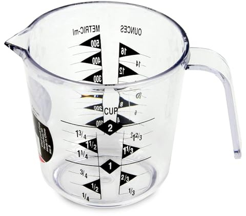 Chef Craft Select Plastic Measuring Cup, 2 Cup, Clear