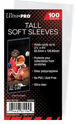 Ultra Pro - 2-1/2 Inch x 4-3/4 Inch Tall Card Sleeves (100 Pack)