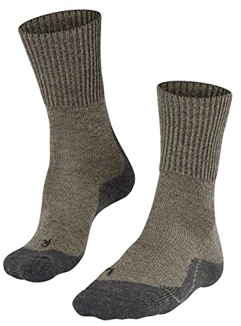 FALKE Damen TK1 Wool Wandersocken atmungsaktive schnelltrocknende klimaregulierende geruchshemmende Wolle Funktionsmaterial starke Polsterung Trekkingsocken antiblasen warm Thermo dick 1 Paar