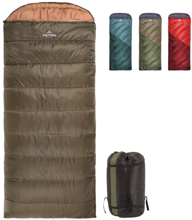Teton Celsius Regular, 0 Degree Sleeping Bag, All Weather Bag for Adults and Kids Camping Made Easy and Warm Compression Sack Included
