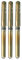 Uni Ball Signo Breit, Gold, Metallic Gel-Tintenroller, 1,0 mm Spitze, Spitze 0,3 mm Strichbreite mit Gummimanschette UM - 153 (3 Stück)