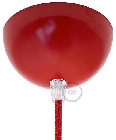 creative cables - Halbkugelförmiger, lackierter Lampenbaldachin Kit aus Metall - Rot