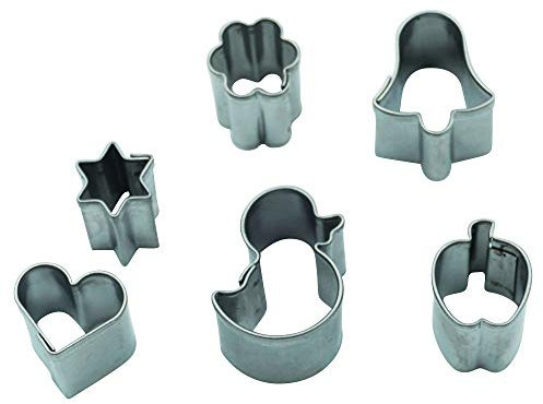 Ausstecher Mini-Set - 6 verschiedene kleine Ausstechformen - Geeignet für Fondant oder Marzipan-Dekoration - Bekki B 738