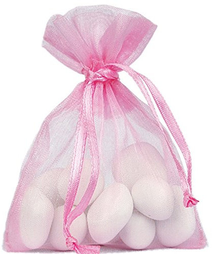 Organzabeutel 10 Stück rosa ca. 7,5 x 10 cm - Organza Beutel Täschen Säckchen stx.2462