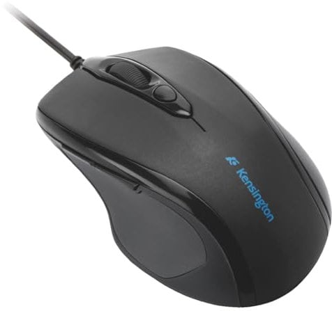 Kensington kabelgebundene ergonomische Mid-Size-Maus, Pro Fit Computermaus mit Kabel für Laptop, Desktop und Gaming, USB 3.0 Verbindung und Scrollrad, Für PC, Mac und Chromebook, Schwarz, K72355EU