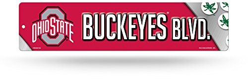 Rico Industries NCAA Ohio State Buckeyes 16-Inch Plastic Street Sign Décor