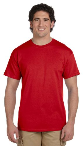 Gildan Mens Men's Ultra Cotton Tee Extended Sizes Crewneck Short Sleeve Shirt - red -