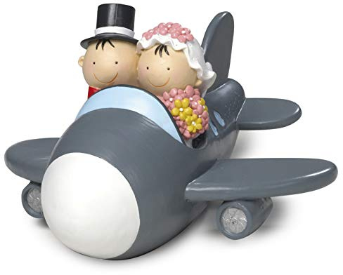 Mopec Y88 Tortenfigur für Hochzeitstorte, Flugzeug, 11 cm