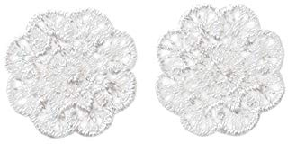 Applikationen - Kids and Hits - aufbügelbar 2 Häkelrosetten ca. 2,0x2,0 cm weiß 2 St