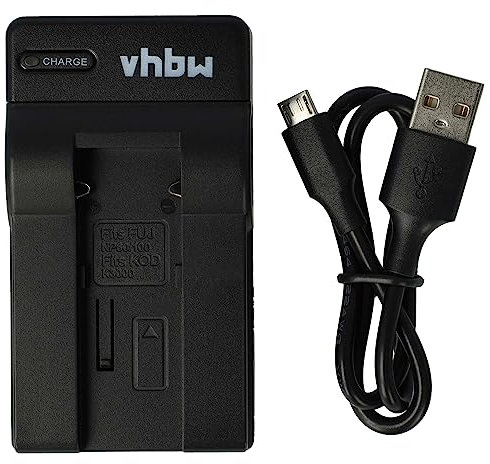 vhbw USB Charger compatible with Fujifilm NP-80e, NP-100, NP-80 Camera Battery - Cradle, Charging Status Indicator, 4.2 V