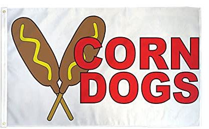 AZ FLAG - Flagge Corn Dogs - 150x90 cm - Corndog Fahne 100% Polyester mit Messing-Ösen - 110g