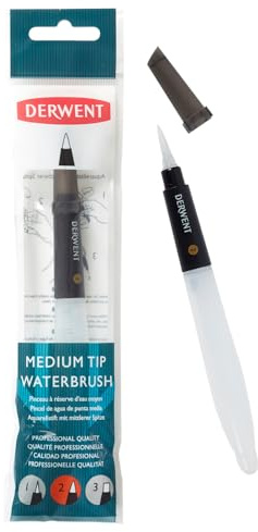 Derwent Waterbrush for Watercolour Painting, Medium Tip, Professional Quality, 2301760