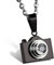 JewelryWe Unisex Men's New Stainless Steel Camera Photographer Pendant Necklace Black with 22 inch Chain (in Gift Bag)