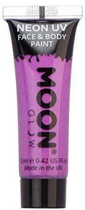 Moon Glow - Pintura corporal y facial intensa de neón UV – Intenso Púrpura 12 ml