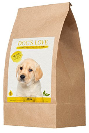 DOG’S LOVE Hundefutter trocken getreidefrei & hypoallergen - Alleinfuttersorte für Welpen und kleine Hunde von 6 Wochen bis 12 Monaten – Reich an Vitaminen - Naturkost – Huhn Junior (1 x 2kg)