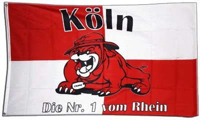 Flaggenfritze Fahne/Flagge Köln Bulldogge + gratis Sticker