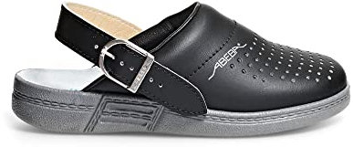 ABEBA 7030-40 Berufsschuh The Original - Arbeitsclog - Glattleder perforiert - Größe: 40 - Farbe: Schwarz