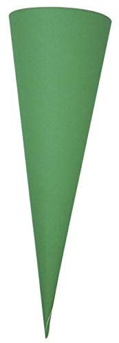 Rayher 7134129 Schultüte, aus Pappe zum Basteln und Selbstgestalten, Rohling ohne Verschluss für Zuckertüte, rund, grün, 70 cm