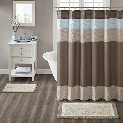 Madison Park Amherst Tufted Bath Rug Cotton Non-Slip, 27 x 45, Blue