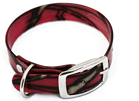 LENNIE BioThane Halsband, Dornschnalle, 19 mm breit, Größe 34-40 cm, Pink-Camouflage