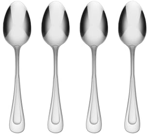 Oneida Satin Sand Dune Everyday Flatware Teaspoons, Set of 4 | satin finish, dishwasher safe | cutlery set for kitchen and dining, utensil set, rust resistant, kitchen gifts for women
