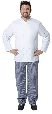 Whites Vegas Unisex Chef Jacket Long Sleeve White, Size 2XL - Easy Clean, Double-Stitched Restaurant Workwear A134-XXL