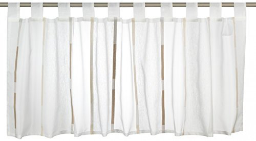 Elbersdrucke Bistrogardine Calypso Weiß-Ecru-Braun 140 cm x 48 cm 140 cm 48 cm Weiß